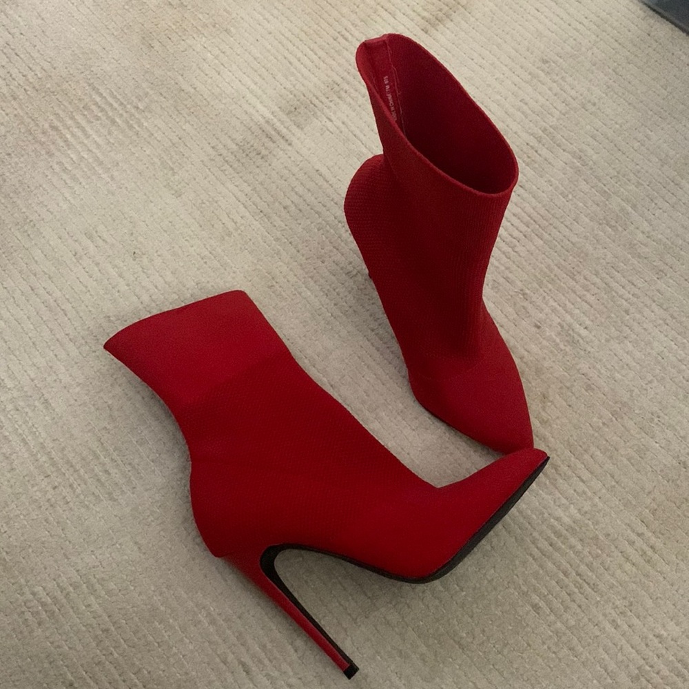 Steve Madden Red Sock Boots